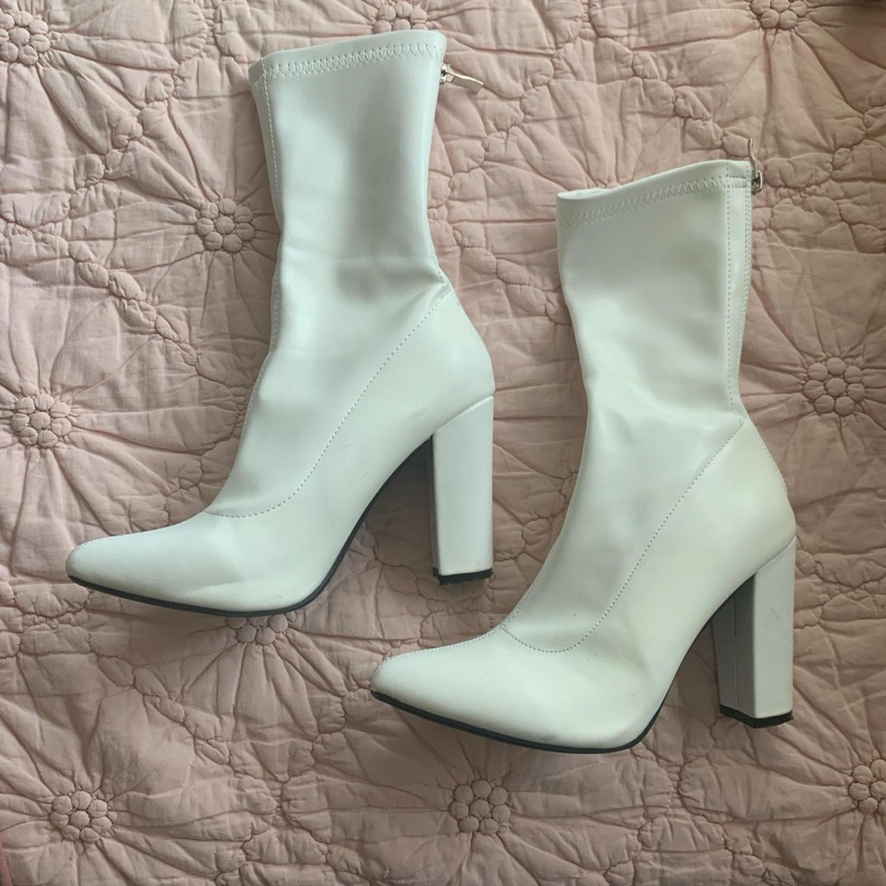 White Nast Gal Heeled Boots